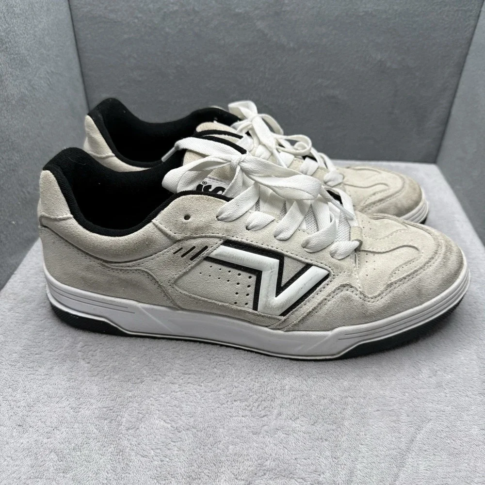 Vans Upland Marshmallow White Black Suede Sneakers Men's Size 12 Chunky 90s